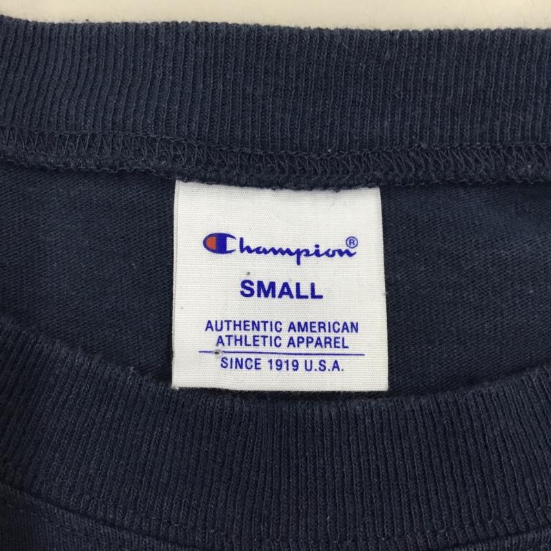 チャンピオン Champion Tシャツ 半袖 C3-M349 クルーネック 胸ポケット S ワンポイント 紺 / ネイビー /  メンズ USED 古着 中古 10115524