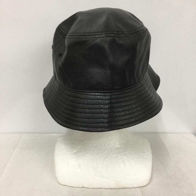 アディダス adidas 帽子 ハット フェイクレザー バケットハット ロゴ、文字 黒 / ブラック /  メンズ USED 古着 中古 10140610