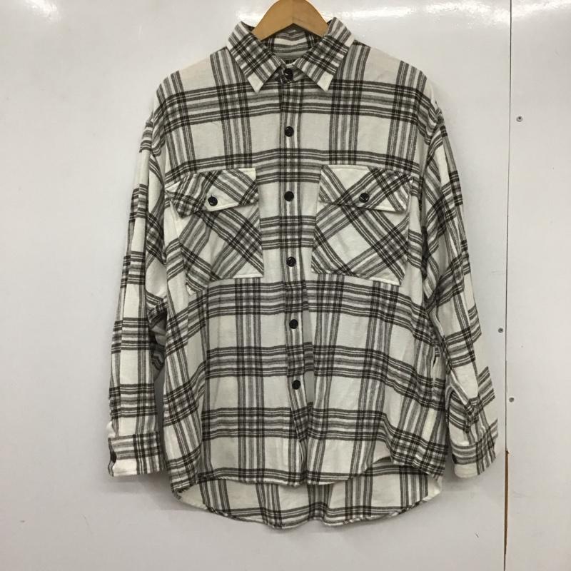 ゴールド GOLD シャツ、ブラウス 長袖 長袖シャツ チェックシャツ カラーシャツ ネルシャツ S チェック 白 / ホワイト / X 茶 / ブラウン /  メンズ USED 古着 中古 10134889