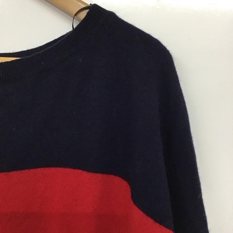 トミーヒルフィガー TOMMY HILFIGER ニット、セーター 半袖 M 無地 赤 / レッド / X 紺 / ネイビー /  レディース USED 古着 中古 10132219