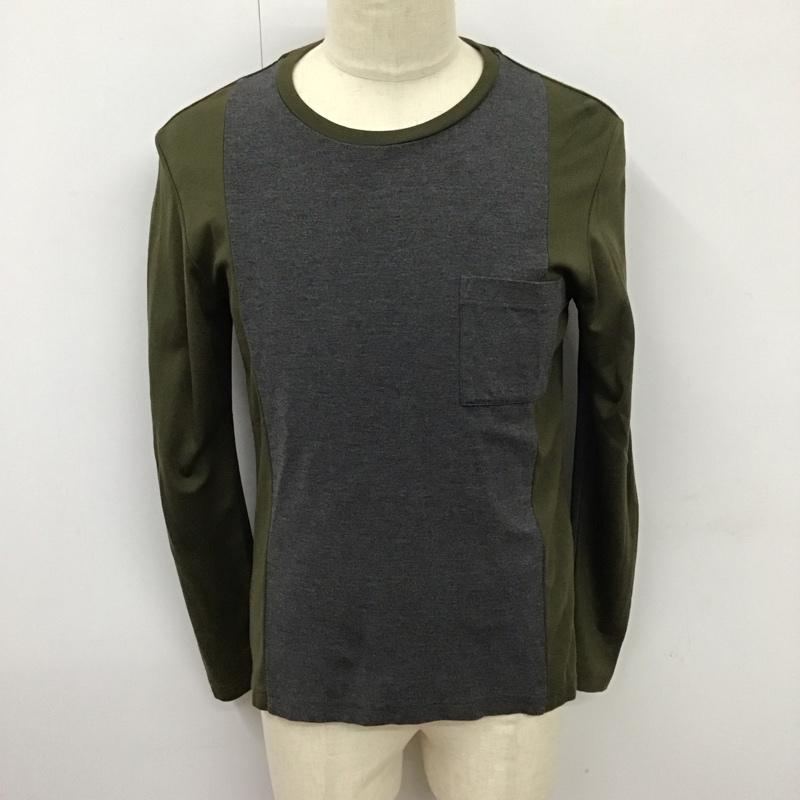 ブルーレーベル・クレストブリッジ BLUE LABEL CRESTBRIDGE カットソー 長袖 51p16-115-78 長袖Tシャツ クルーネックカットソー 長袖カットソー M 無地 灰 / グレー / X カーキ / カーキ /  メンズ USED 古着 中古 10114645