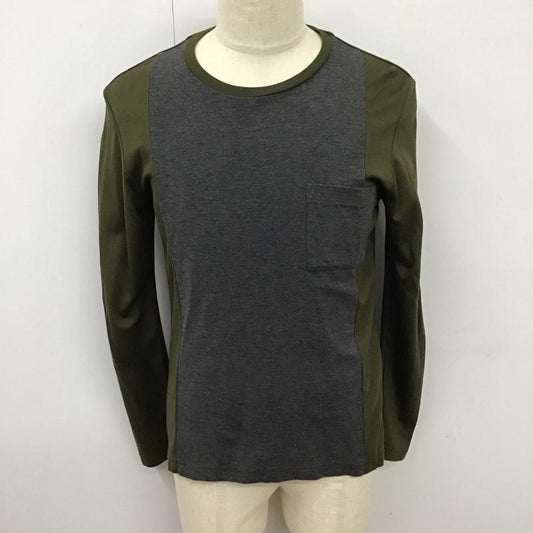 ブルーレーベル・クレストブリッジ BLUE LABEL CRESTBRIDGE カットソー 長袖 51p16-115-78 長袖Tシャツ クルーネックカットソー 長袖カットソー M 無地 灰 / グレー / X カーキ / カーキ /  メンズ USED 古着 中古 10114645