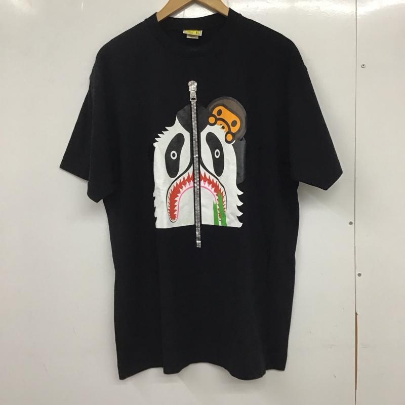 アベイシングエイプ A BATHING APE Tシャツ 半袖 シャークパンダ マイロ XL プリント 黒 / ブラック /  メンズ USED 古着 中古 10133564