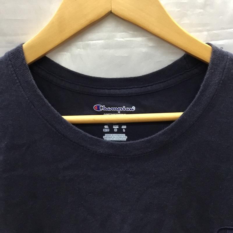 チャンピオン Champion タンクトップ タンクトップ T0222 ノースリーブ L ワンポイント 紺 / ネイビー /  メンズ USED 古着 中古 10117765