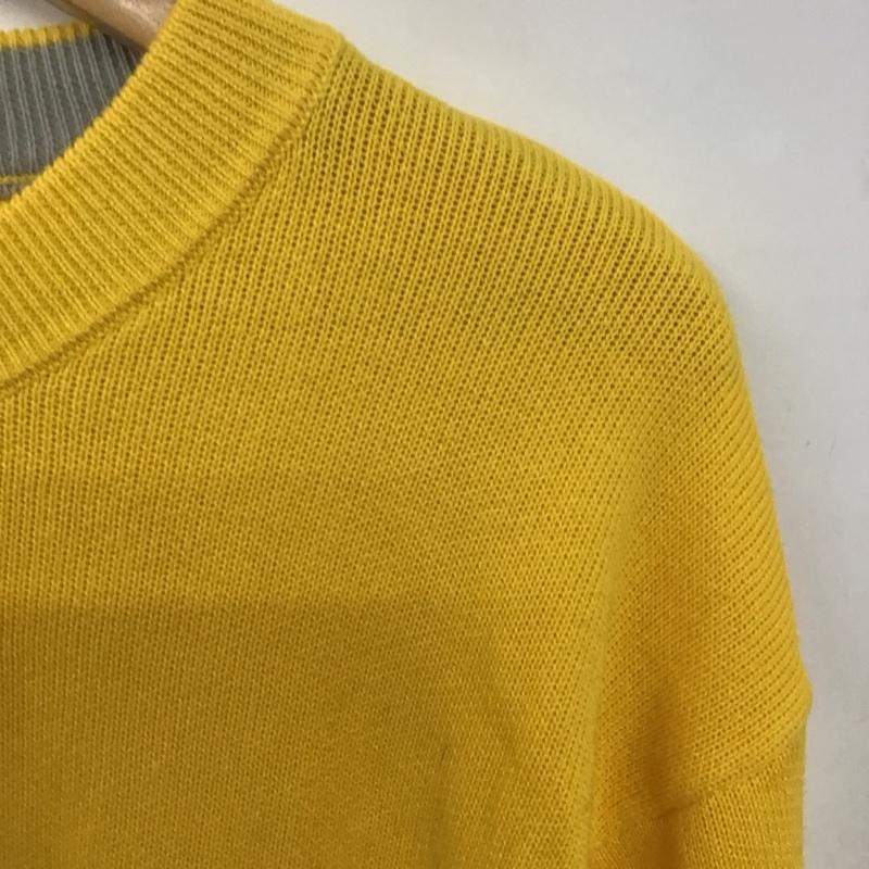 チャオパニックティピー CIAOPANIC TYPY ニット、セーター 長袖 長袖ニットカットソー クルーネック セーター L 無地 黄 / イエロー /  メンズ USED 古着 中古 10140849
