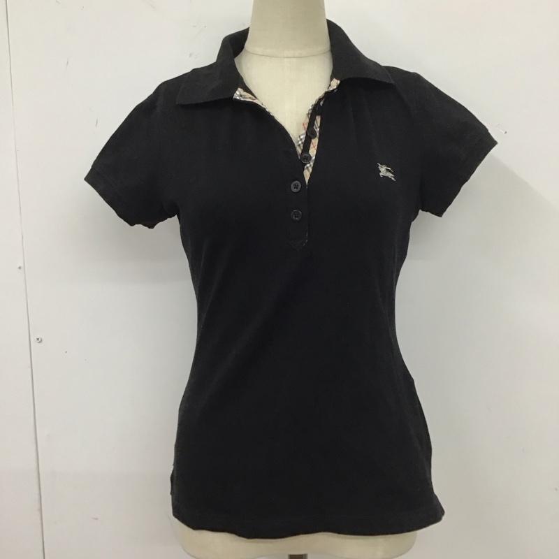 バーバリーブルーレーベル BURBERRY BLUE LABEL ポロシャツ 半袖 FAF02-284-11 38 ワンポイント 黒 / ブラック /  レディース USED 古着 中古 10111081