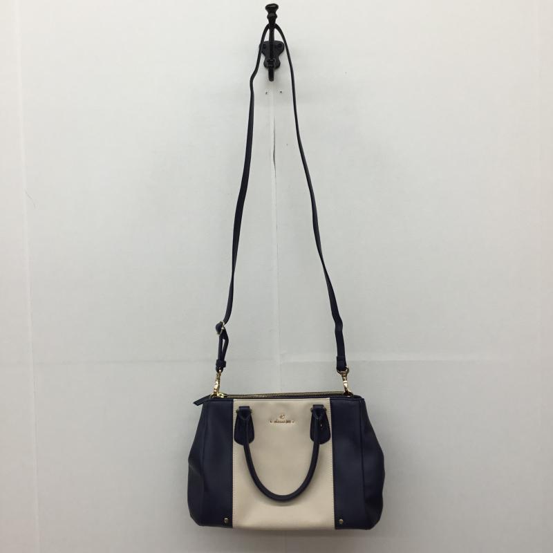 ヨンドシー 4℃ ハンドバッグ ハンドバッグ ロゴ、文字 アイボリー / アイボリー / X 紺 / ネイビー /  レディース USED 古着 中古 10143559