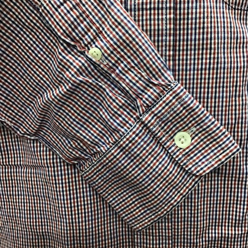 グローバルワーク GLOBAL WORK シャツ、ブラウス 長袖 GW021188SB ボタンダウン L チェック 白 / ホワイト / X 赤 / レッド / X 紺 / ネイビー /  メンズ USED 古着 中古 10116838