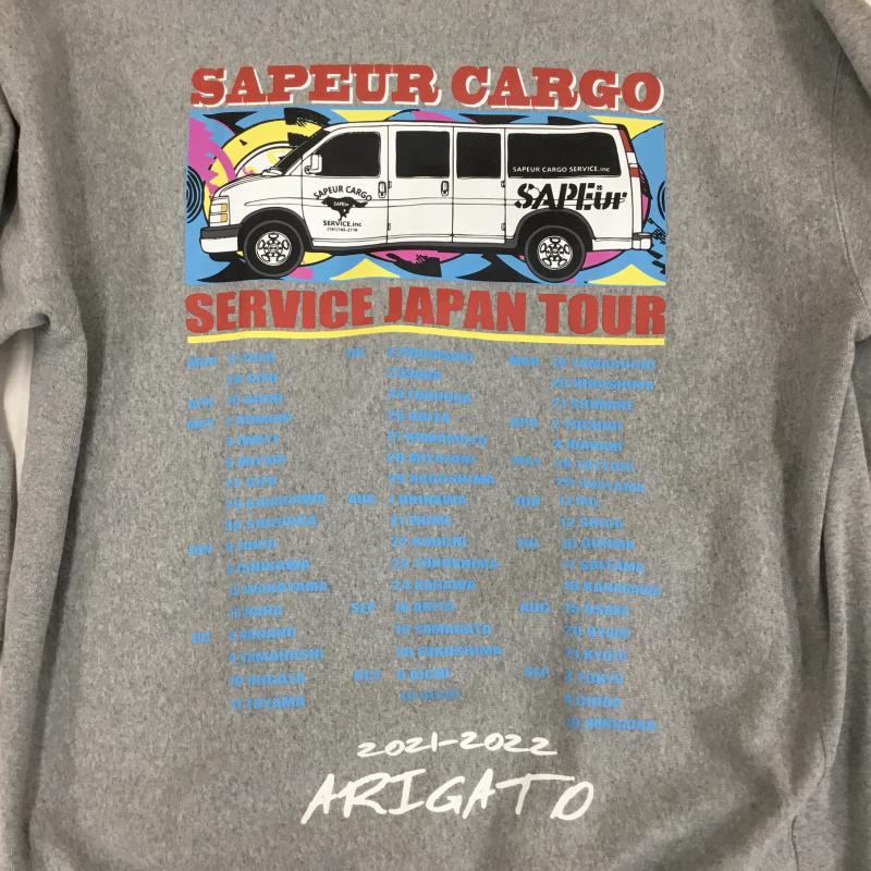 サプール SAPEur パーカー 長袖 XXL ロゴ、文字 X プリント 灰 / グレー /  メンズ USED 古着 中古 10144621
