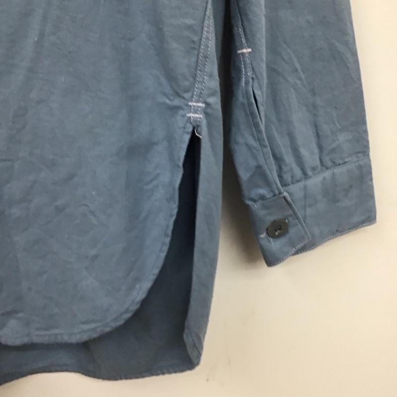 ミリタリー ミリタリー シャツ、ブラウス 長袖 ミリタリーシャツ 長袖シャツ 古着 スウェーデン軍 グランパシャツ 無地 水色 / ライトブルー /  メンズ USED 古着 中古 10131350