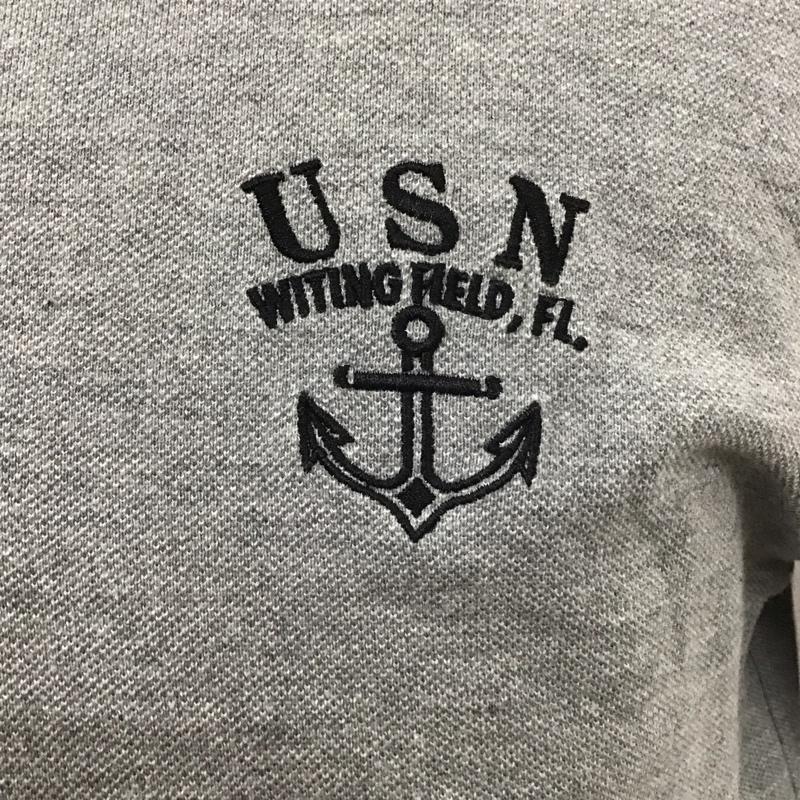 バズリクソンズ Buzz Rickson s ポロシャツ 半袖 半袖ポロシャツ カラーシャツ 半袖カットソー XL ロゴ、文字 灰 / グレー /  メンズ USED 古着 中古 10113106