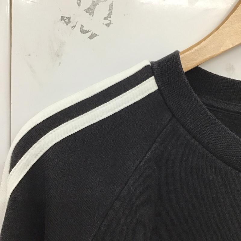 アディダス adidas トレーナー 長袖 dv1555 スウェット 長袖カットソー クルーネック M ロゴ、文字 黒 / ブラック /  メンズ USED 古着 中古 10129078