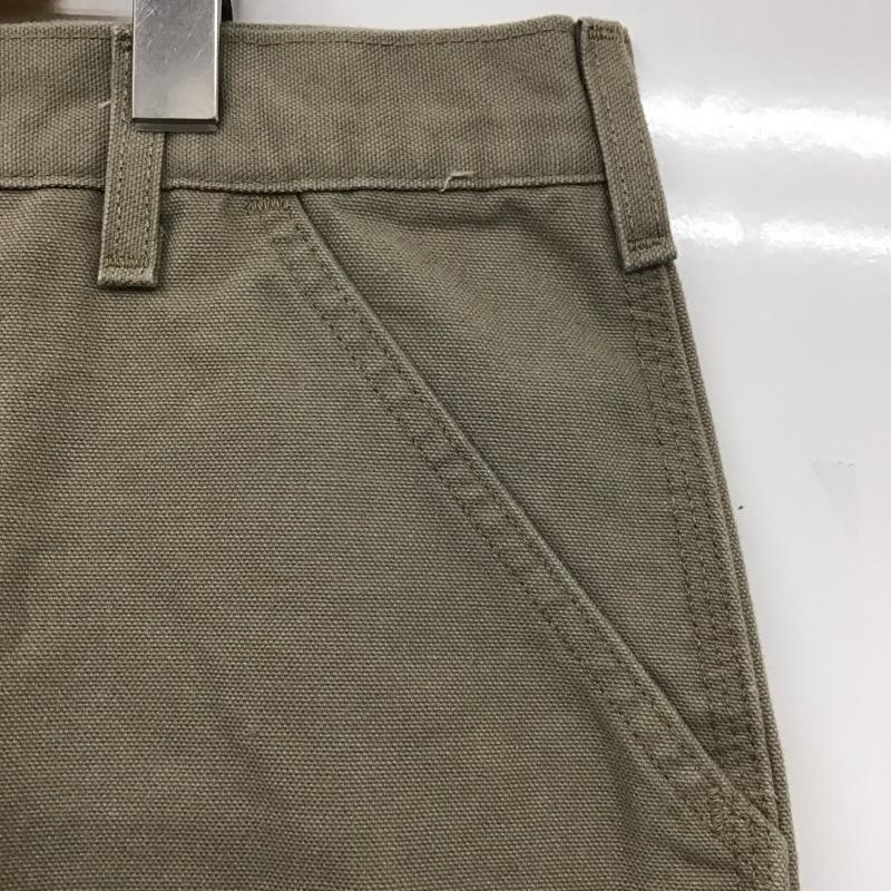 カーハート Carhartt パンツ ワークパンツ、ペインターパンツ B11-DES WASHED-DUCK WORK DUNGAREE 42×32 ロゴ、文字 ベージュ / ベージュ /  メンズ USED 古着 中古 10110818