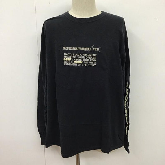カクタスジャック Cactus Jack Tシャツ 長袖 L ロゴ、文字 黒 / ブラック /  メンズ USED 古着 中古 10124965
