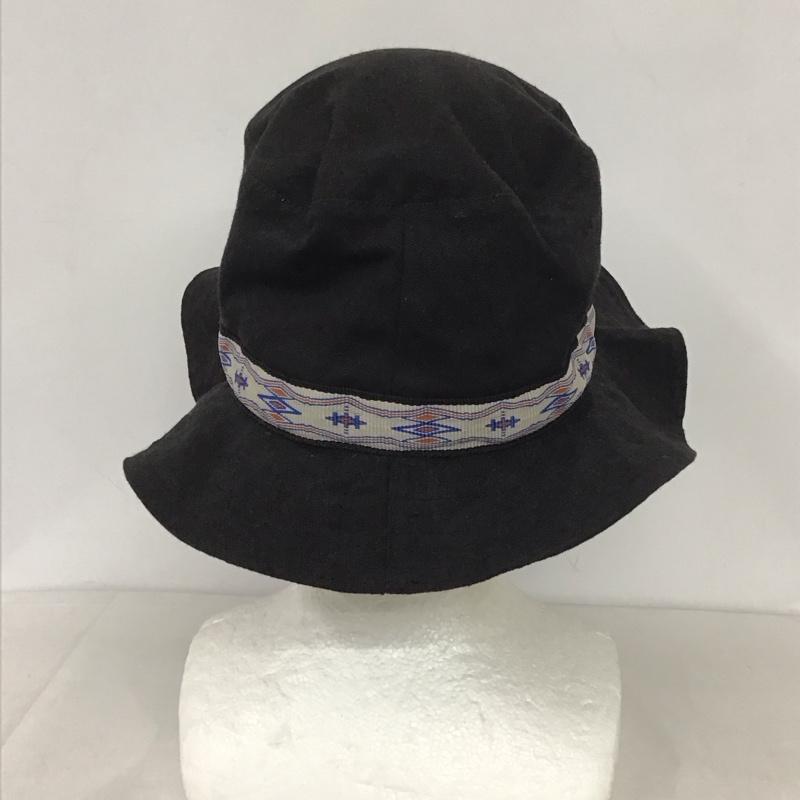 カブー KAVU 帽子 ハット ストラップバケットハット ロゴ、文字 黒 / ブラック /  メンズ USED 古着 中古 10132447