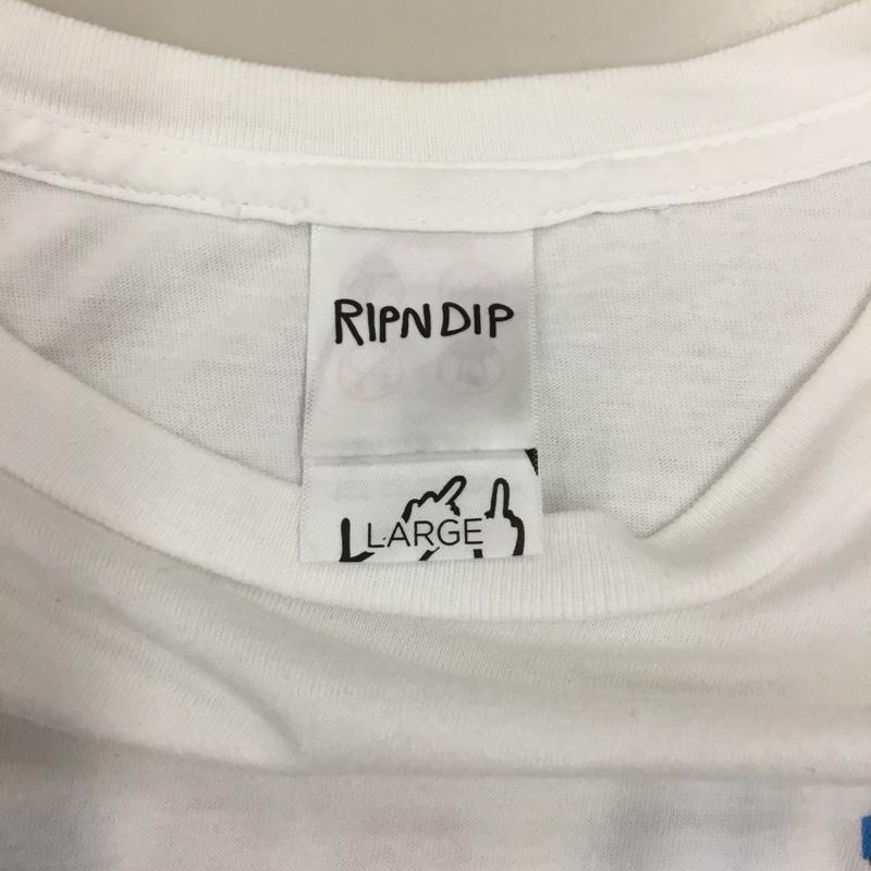 リップンディップ RIPNDIP Tシャツ 半袖 半袖カットソー プリントTシャツ クルーネックカットソー L プリント 白 / ホワイト /  メンズ USED 古着 中古 10114070