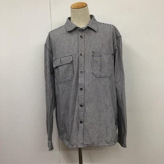 パタゴニア patagonia シャツ、ブラウス 長袖 52631FA11 ワークシャツ L ストライプ 白 / ホワイト / X 紺 / ネイビー /  メンズ USED 古着 中古 10110819