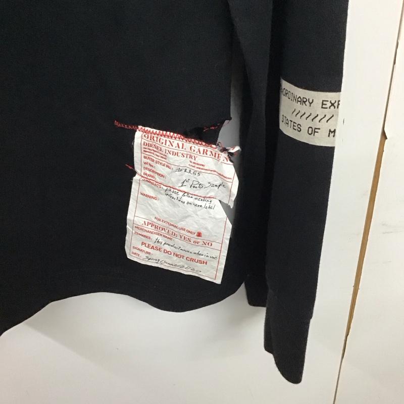 ディーゼル DIESEL カットソー 長袖 長袖カットソー プリントカットソー クルーネック L プリント 黒 / ブラック /  メンズ USED 古着 中古 10132370