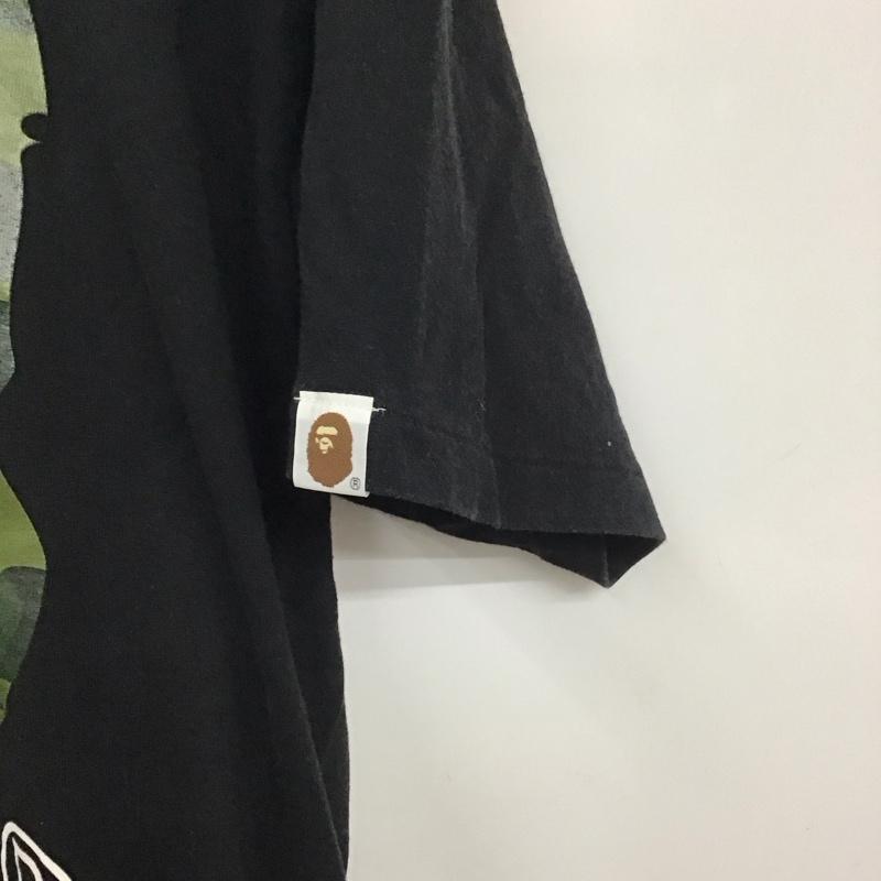 アベイシングエイプ A BATHING APE Tシャツ 半袖 半袖カットソー プリントTシャツ クルーネックカットソー XL プリント 黒 / ブラック /  メンズ USED 古着 中古 10131405