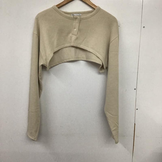 ザラ ZARA カットソー 長袖 M 無地 ベージュ / ベージュ /  レディース USED 古着 中古 10139568