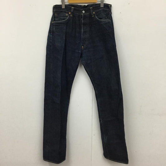 エヴィス EVISU パンツ デニム、ジーンズ デニムパンツ ストレートパンツ ワイドパンツ カジュアルパンツ 32インチ ロゴ、文字 インディゴ / インディゴ /  メンズ USED 古着 中古 10112320