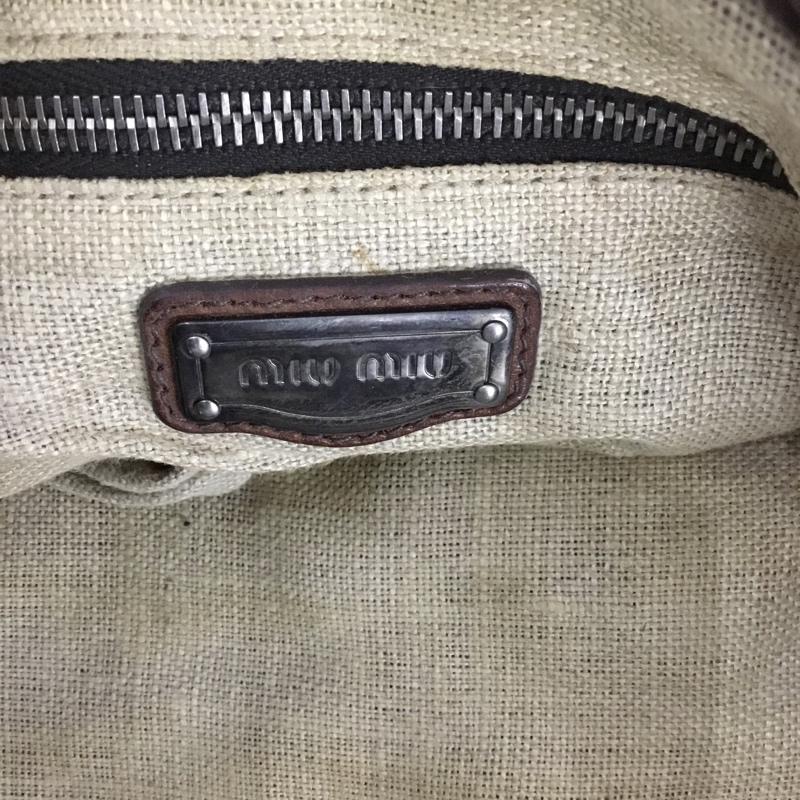 ミュウミュウ miu miu ショルダーバッグ ショルダーバッグ レザー コサージュ ロゴ、文字 茶 / ブラウン /  レディース USED 古着 中古 10129109