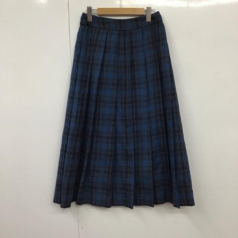 ローリーズファーム LOWRYS FARM スカート ロングスカート プリーツスカート FREE チェック 青 / ブルー /  レディース USED 古着 中古 10130315