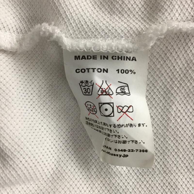 ステューシー STUSSY ポロシャツ 七分袖 長袖シャツ カラーシャツ ポケットシャツ 長袖カットソー M プリント 白 / ホワイト /  メンズ USED 古着 中古 10113112