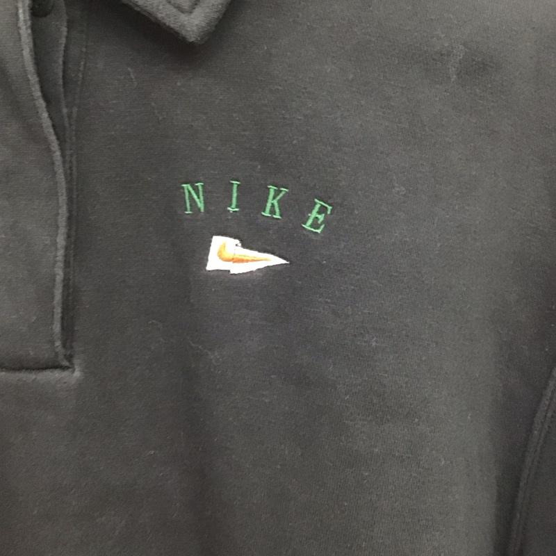 ナイキ NIKE トレーナー 長袖 FD0895-010 AS W NSW FLC CROP 3Q POLO 裏起毛 L ロゴ、文字 黒 / ブラック /  レディース USED 古着 中古 10147173