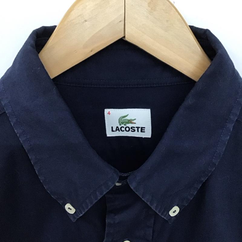 ラコステ LACOSTE シャツ、ブラウス 長袖 長袖シャツ 無地シャツ カラーシャツ ボタンダウンシャツ 4 無地 紺 / ネイビー /  メンズ USED 古着 中古 10146697