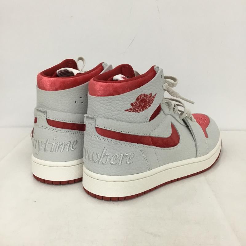 ナイキ NIKE スニーカー スニーカー DV1304-106 W AIR JORDAN 1 ZOOM CMFT 2 25cm 箱有 25.0cm ロゴ、文字 灰 / グレー / X 赤 / レッド /  レディース USED 古着 中古 10142825