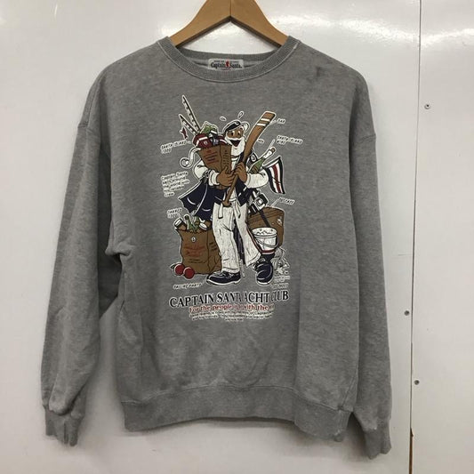 キャプテンサンタ CAPTAINSANTA トレーナー 長袖 M プリント 灰 / グレー /  レディース USED 古着 中古 10146137