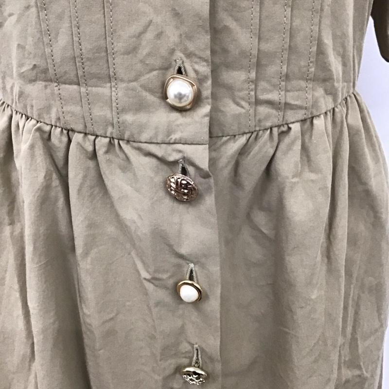 ナイスクラップ NICE CLAUP ワンピース ロングスカート 720200 半袖 無地 ベージュ / ベージュ /  レディース USED 古着 中古 10113846
