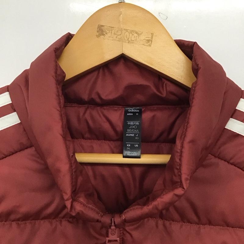 アディダス adidas ジャケット、上着 ジャンパー、ブルゾン gh4595 ダウンジャケット ジップアップジャケット アウター ロゴ、文字 えんじ / ワインレッド /  メンズ USED 古着 中古 10145331