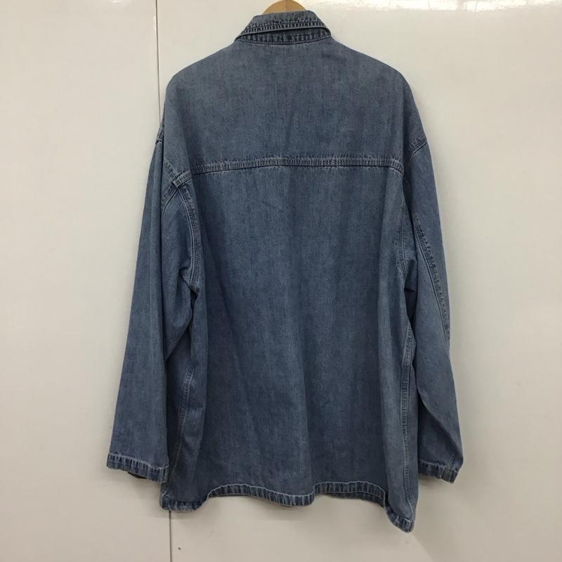 ギャップ GAP シャツ、ブラウス 長袖 長袖シャツ 無地シャツ カラーシャツ デニムシャツ M 無地 インディゴ / インディゴ /  メンズ USED 古着 中古 10130579