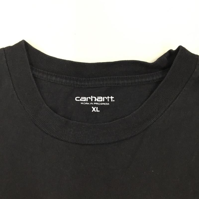 カーハート Carhartt Tシャツ 半袖 半袖カットソー プリントTシャツ クルーネックカットソー XL ロゴ、文字 黒 / ブラック /  メンズ USED 古着 中古 10120463