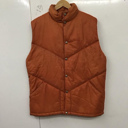 ザノースフェイス THE NORTH FACE ベスト ベスト ダウンベスト ノースリーブ 前ボタン 70s 80s L 無地 橙 / オレンジ /  メンズ USED 古着 中古 10129873