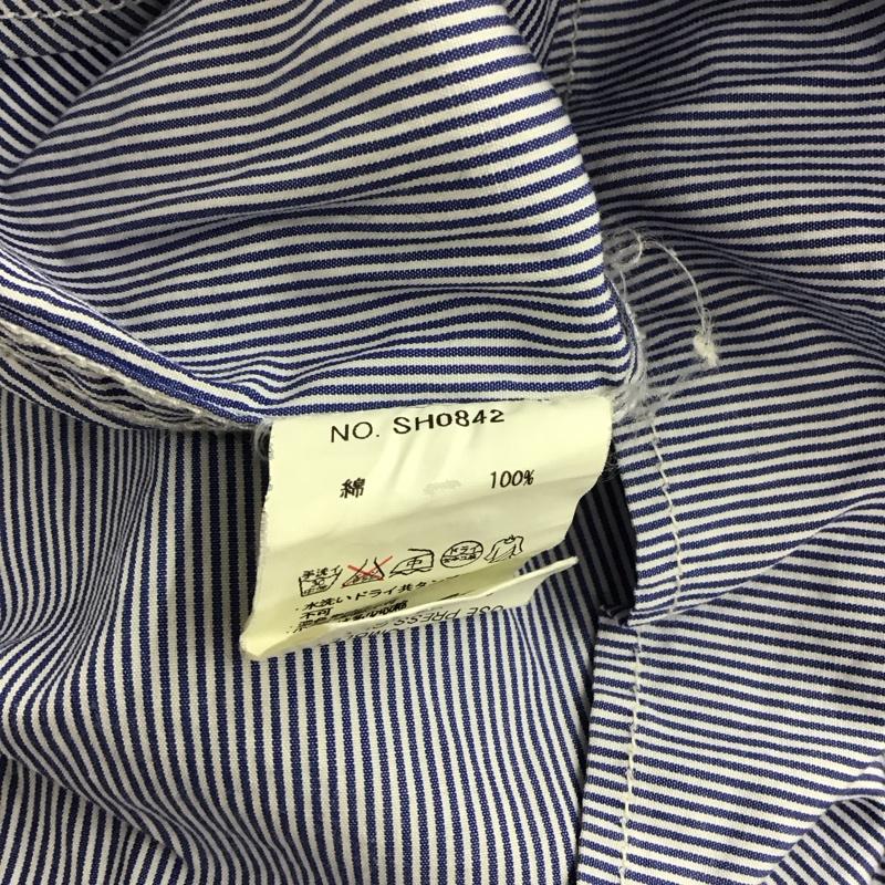 スティル バイ ハンド STILL BY HAND シャツ、ブラウス 半袖 半袖シャツ ストライプシャツ ボタンダウンシャツ 46 ストライプ 白 / ホワイト / X 水色 / ライトブルー /  メンズ USED 古着 中古 10147514