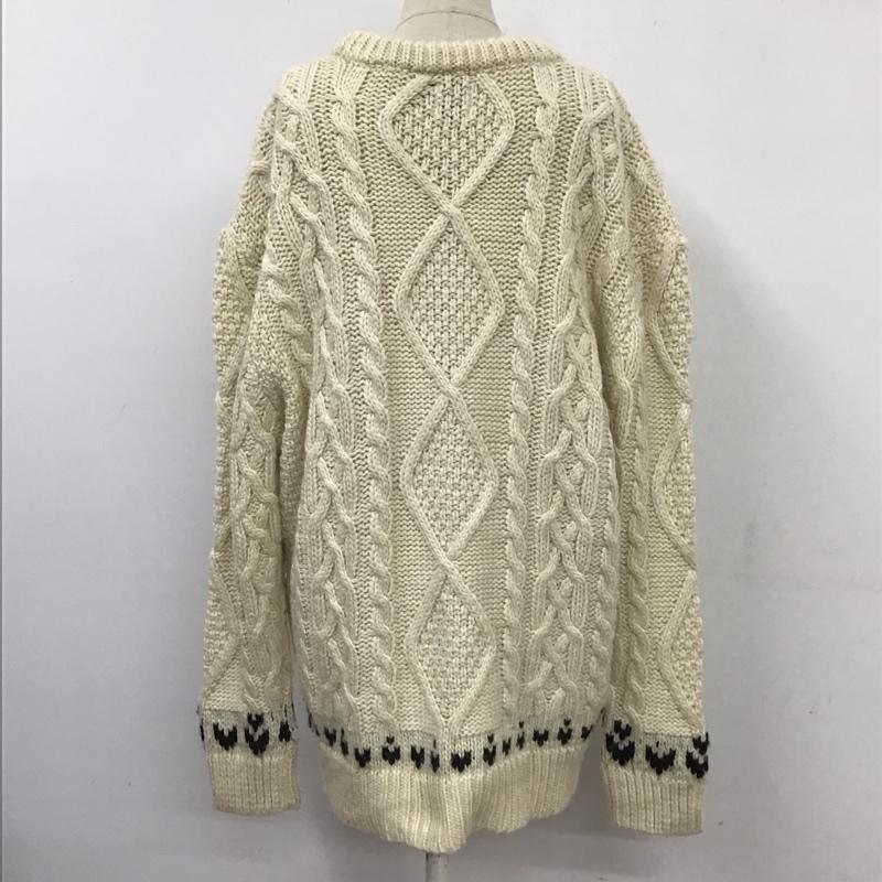 ザラ ZARA ニット、セーター 長袖 6771 313 712 ローゲージ XL  アイボリー / アイボリー / X 黒 / ブラック /  レディース USED 古着 中古 10119609