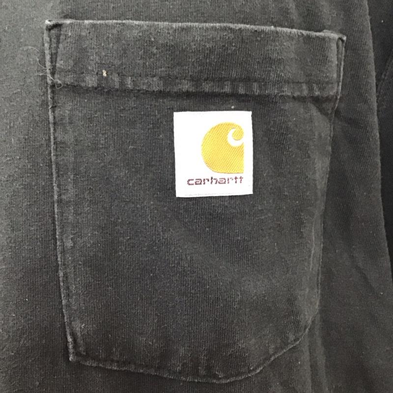 カーハート Carhartt Tシャツ 半袖 半袖カットソー プリントTシャツ クルーネックカットソー L ロゴ、文字 黒 / ブラック /  メンズ USED 古着 中古 10115716