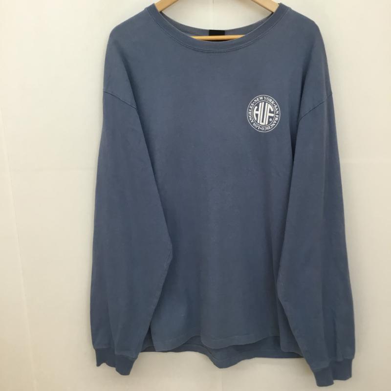 ハフ HUF Tシャツ 長袖 RN#114910　長袖Tシャツ XL ロゴ、文字 水色 / ライトブルー /  メンズ USED 古着 中古 10127555