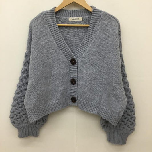 ココ ディール COCO DEAL カーディガン 長袖 2 無地 青 / ブルー /  レディース USED 古着 中古 10135636