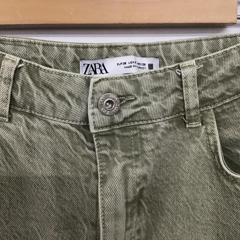 ザラ ZARA パンツ デニム、ジーンズ デニムパンツ ワイドパンツ カジュアルパンツ 38インチ 無地 カーキ / カーキ /  メンズ USED 古着 中古 10149603