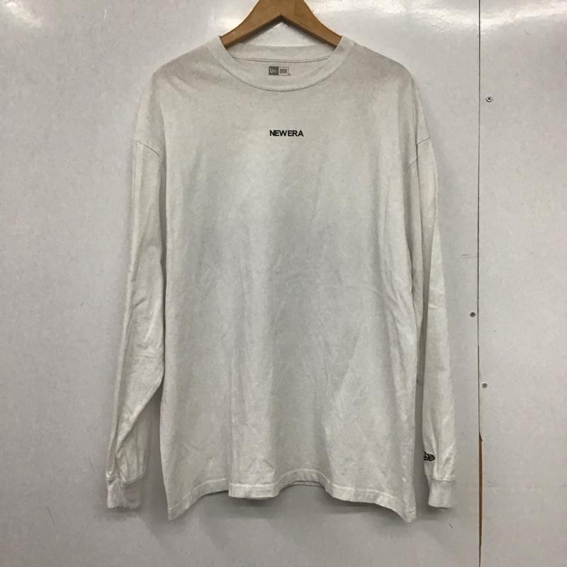 ニューエラ NEW ERA Tシャツ 長袖 ロンT クルーネック バックロゴ XL ロゴ、文字 白 / ホワイト /  メンズ USED 古着 中古 10146341