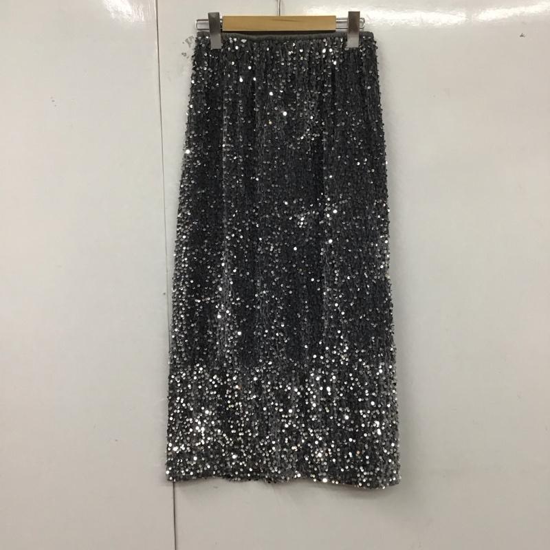 ダブル シー WC スカート ひざ丈スカート スパンコールスカート FREE 無地 銀 / シルバー /  レディース USED 古着 中古 10129731