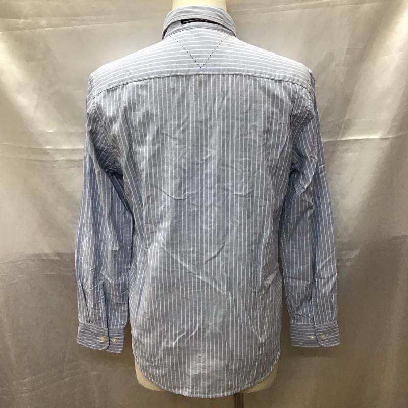 トミーヒルフィガー TOMMY HILFIGER シャツ、ブラウス 長袖 長袖シャツ カラーシャツ ストライプシャツ 長袖カットソー ボタンダウンシャツ リバーシブル M ストライプ 水色 / ライトブルー / X 白 / ホワイト /  メンズ USED 古着 中古 10111710
