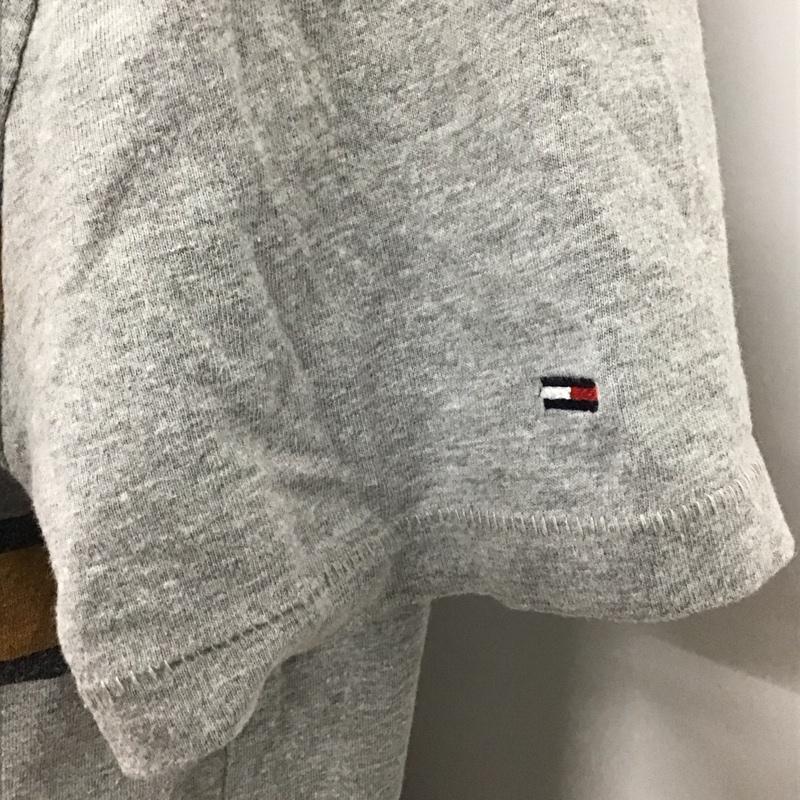 トミーヒルフィガー TOMMY HILFIGER Tシャツ 半袖 クルーネック L 総柄 灰 / グレー /  メンズ USED 古着 中古 10123301