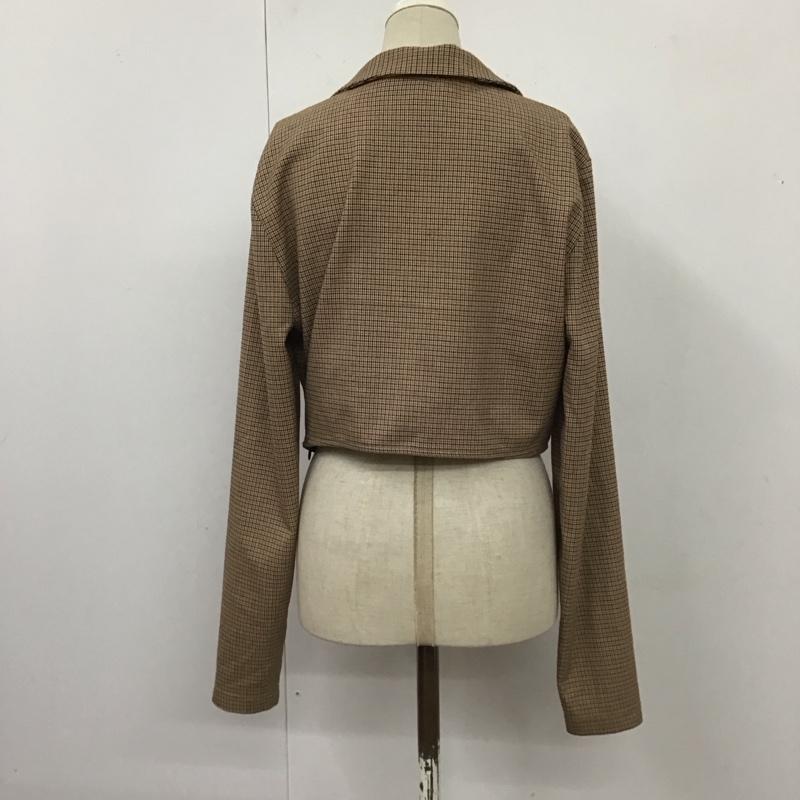 ザラ ZARA カットソー 長袖 3067 487 121 クロップドチェックシャツ L チェック 茶 / ブラウン / X 黒 / ブラック / X 橙 / オレンジ /  レディース USED 古着 中古 10116713