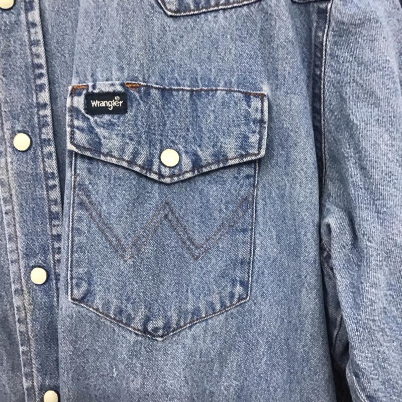 ラングラー Wrangler シャツ、ブラウス 長袖 長袖シャツ デニムシャツ カラーシャツ XL 無地 インディゴ / インディゴ /  メンズ USED 古着 中古 10140552