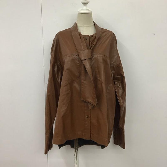 メゾンスペシャル MAISON SPECIAL シャツ、ブラウス 長袖 21202315405 フェイクレザー FREE 無地 茶 / ブラウン /  レディース USED 古着 中古 10109348